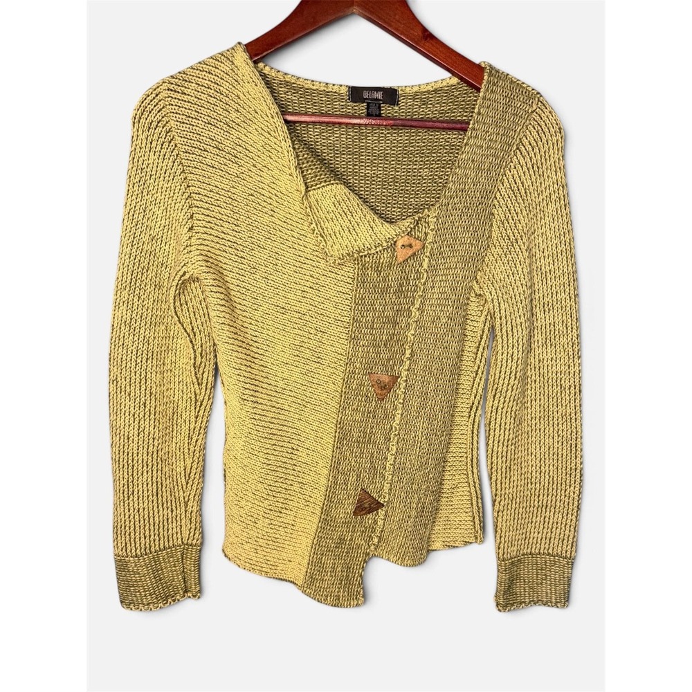 Vintage 90s Belamie Asymmetrical Knit Sweater Cottagecore Boho | Size Small